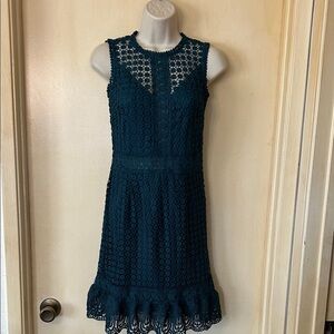 Rosie Harlow Teal Lace Mini Dress size XS Juniors